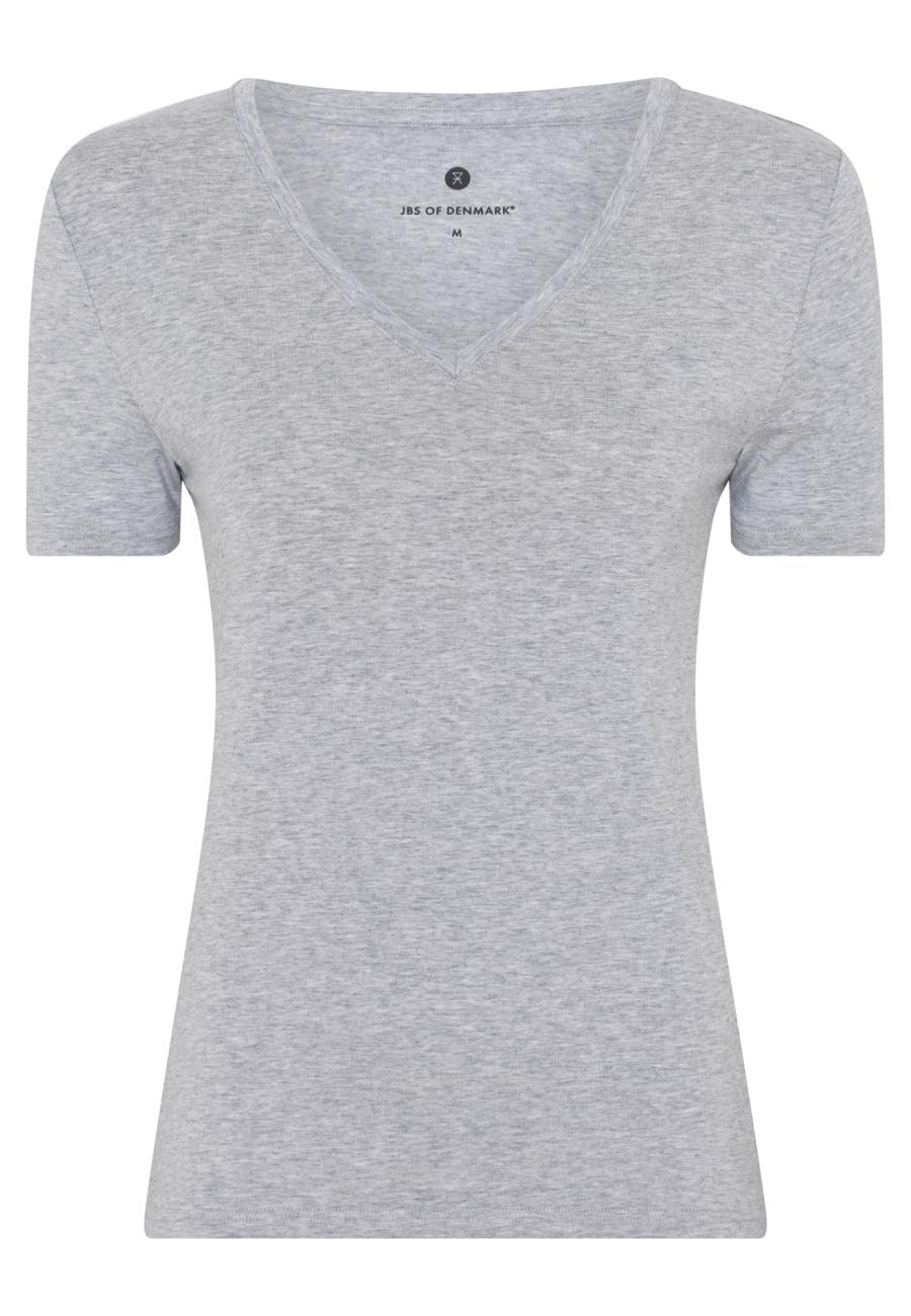 T-Shirt, V-Ausschnitt | Bambus-Viskose | grau -JBS of Denmark Women