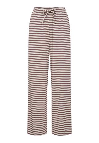 Loungehose, Ripp | Bambus-Viskose | dunkelrosa gestreift