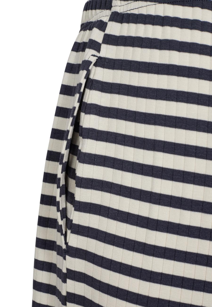Loungehose, Ripp | Bambus-Viskose | blau gestreift