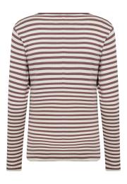 Langarm-Shirt, Ripp | Bambus-Viskose | dunkelrosa gestreift