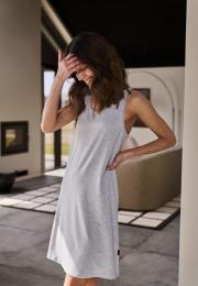 Jersey-Kleid | Bambus-Viskose | hellgrau melange