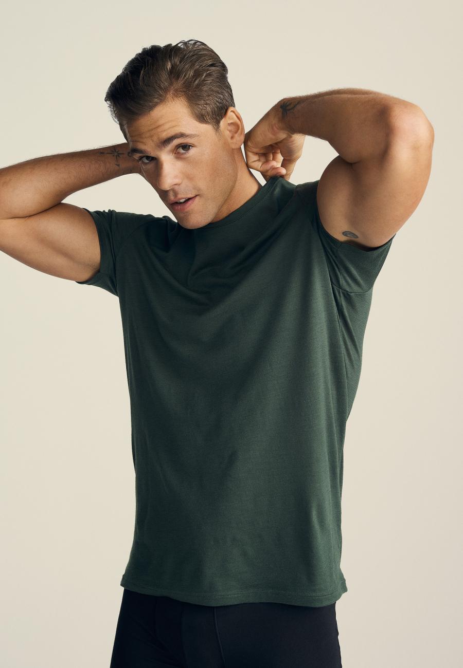 T-Shirt | 100% Wolle | grün -JBS of Denmark Men