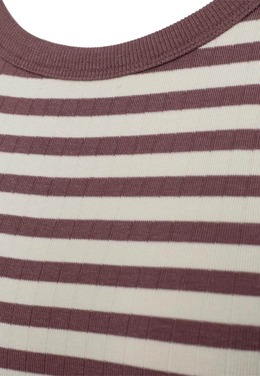 Tanktop, Ripp | Bambus-Viskose | dunkelrosa gestreift -JBS of Denmark Women