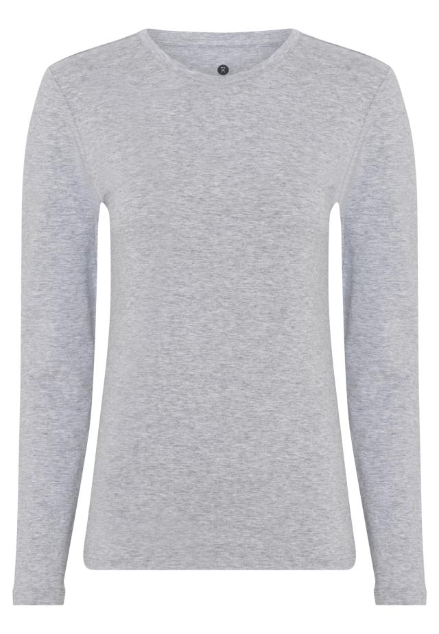 Langarm-Shirt | Bambus-Viskose | hellgrau melange -JBS of Denmark Women