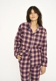 Pyjamashirt, Flanell | 100% Bio-Baumwolle | dunkelrosa kariert -JBS of Denmark Women