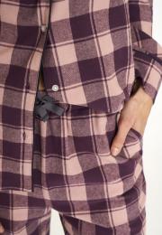 Pyjamashirt, Flanell | 100% Bio-Baumwolle | dunkelrosa kariert -JBS of Denmark Women
