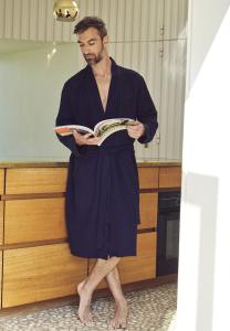 Morgenmantel, Waffel | Bambus-Viskose | navy -JBS of Denmark Men