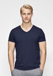 T-Shirt, V-Ausschnitt | Bambus-Viskose | navy -JBS of Denmark Men