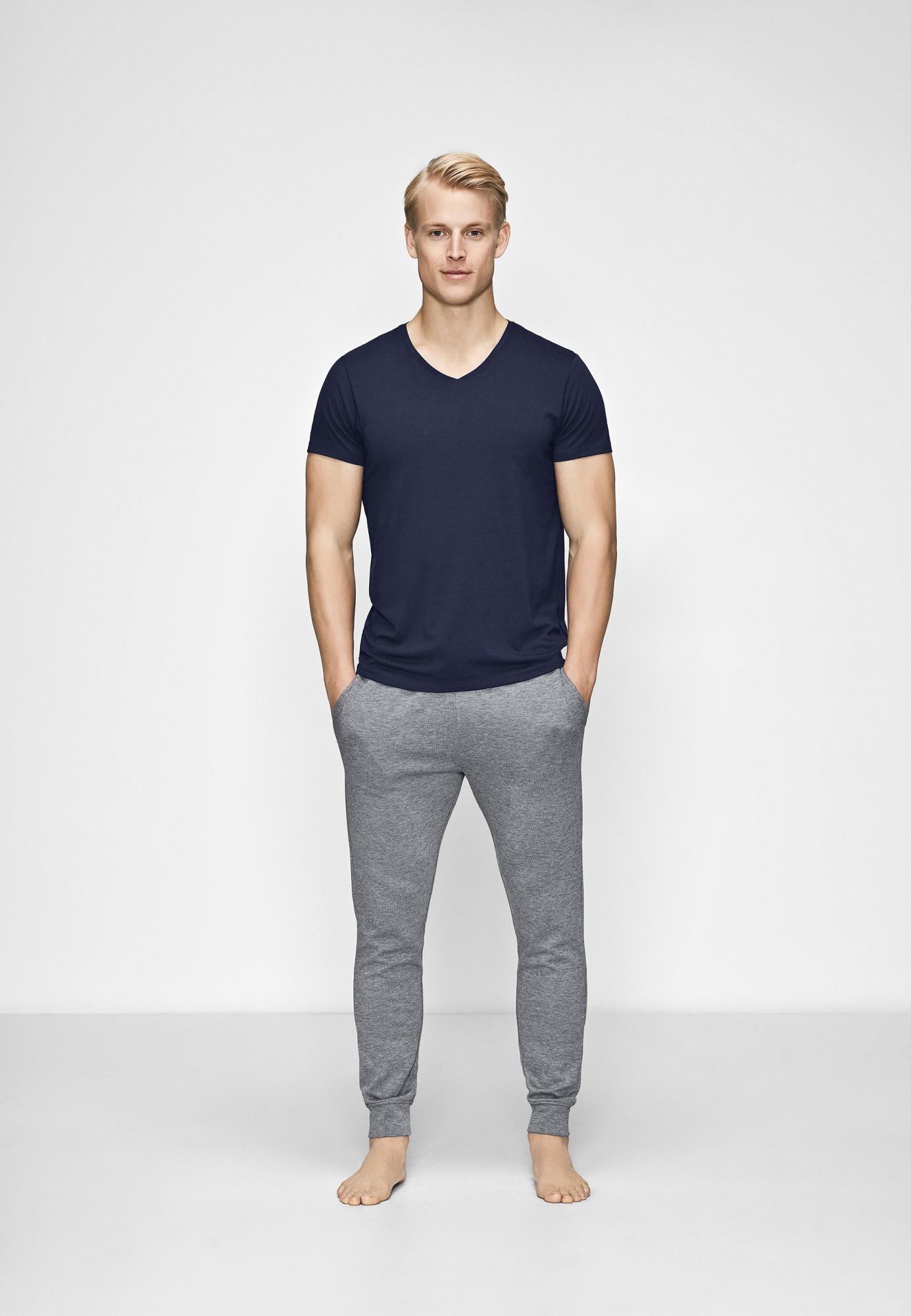 T-Shirt, V-Ausschnitt, Bambus-Viskose, navy