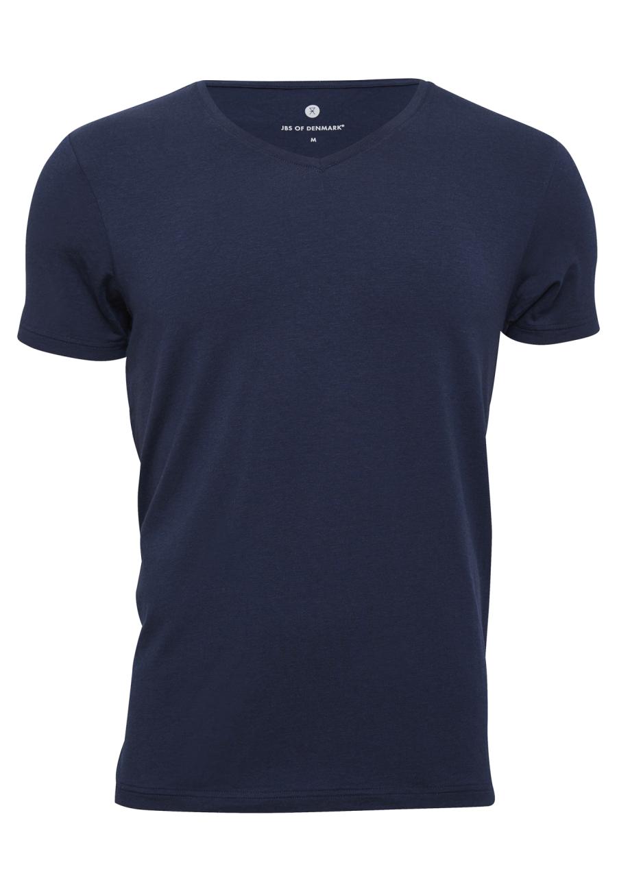 T-Shirt, V-Ausschnitt | Bambus-Viskose | navy -JBS of Denmark Men