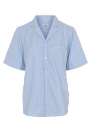 Pyjamashirt, kurzarm | Bambus-Viskose | blau gestreift -JBS of Denmark Women