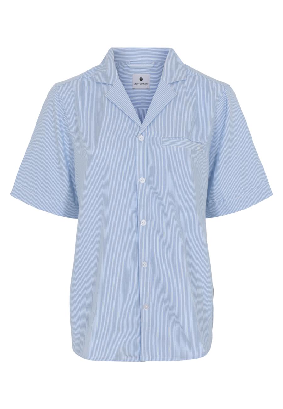 Pyjamashirt, kurzarm | Bambus-Viskose | blau gestreift -JBS of Denmark Women