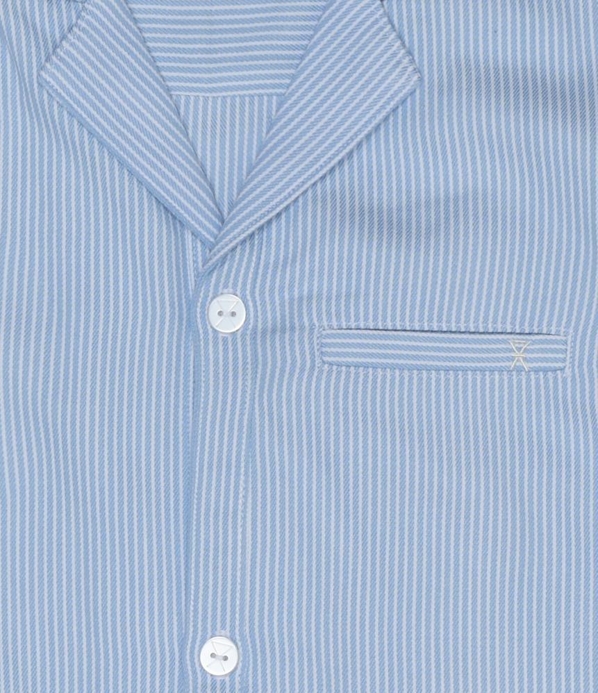 Pyjamashirt, kurzarm | Bambus-Viskose | blau gestreift -JBS of Denmark Women
