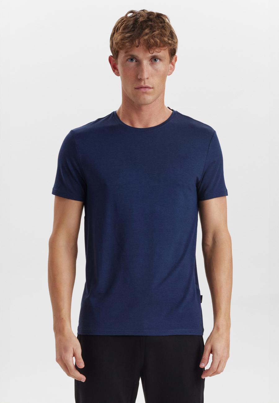 T-Shirt, Rundhals, Bambus-Viskose, navy