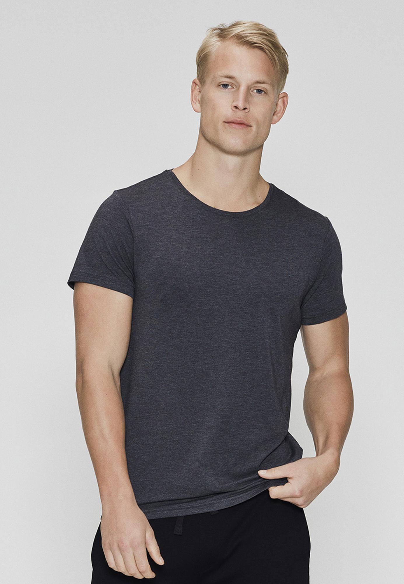T-Shirt, Rundhals, Bambus-Viskose, dunkelgrau