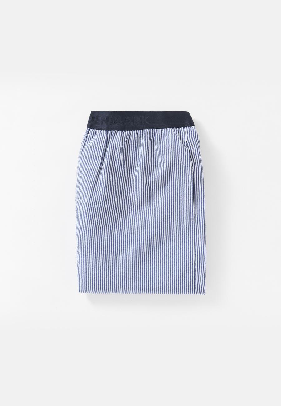 Pyjamahose, Seersucker | Bio-Baumwolle | blau gestreift -JBS of Denmark Men
