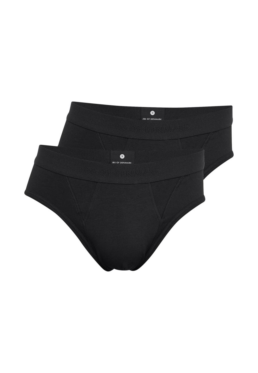Herren-Slip, 2er-Pack | Bio-Baumwolle | schwarz -JBS of Denmark Men