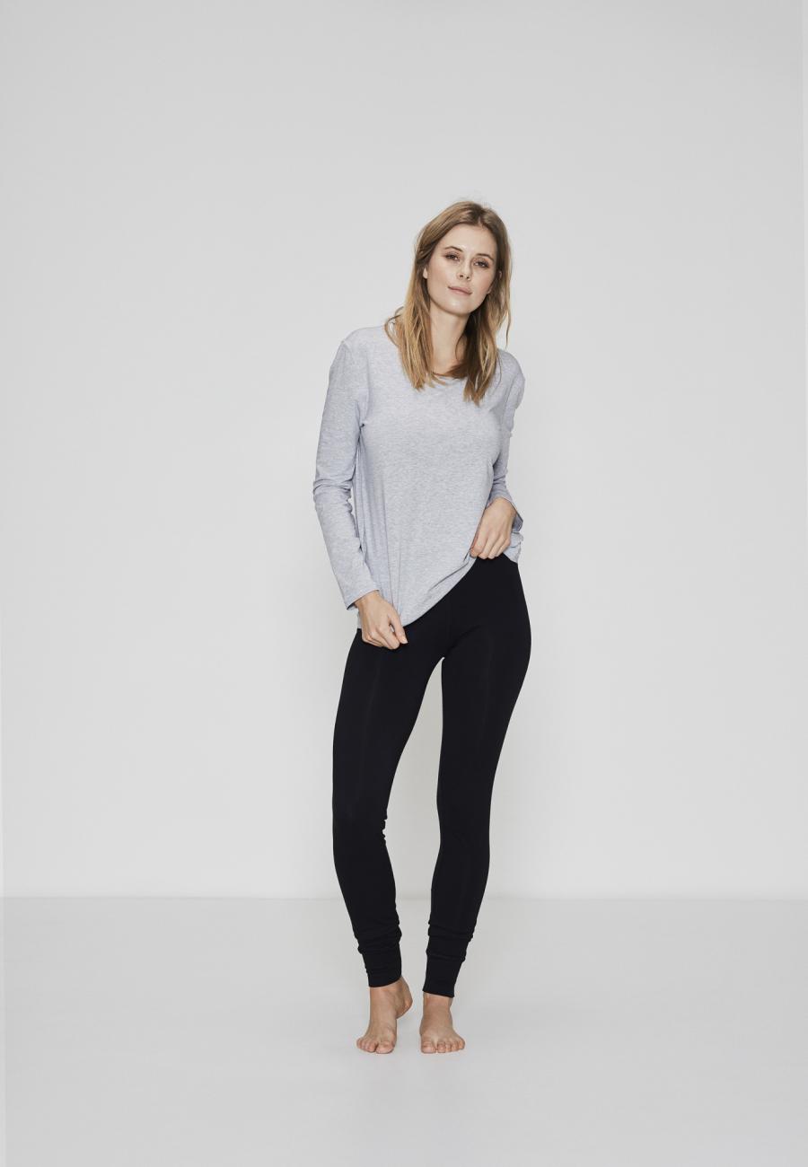 Langarm-Shirt | Bambus-Viskose | hellgrau melange -JBS of Denmark Women