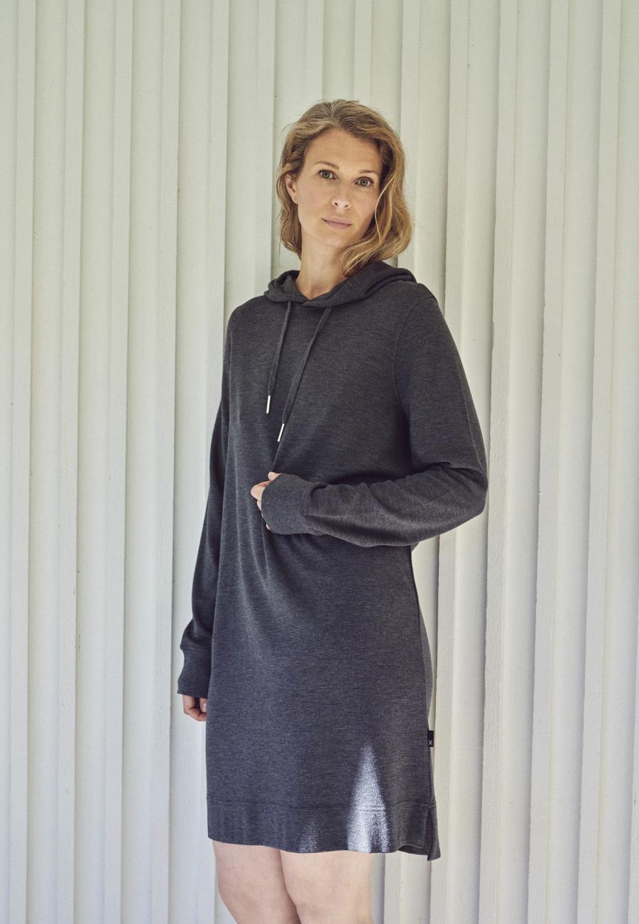 Hoodie-Kleid | Bambus-Viskose | dunkelgrau -JBS of Denmark Women
