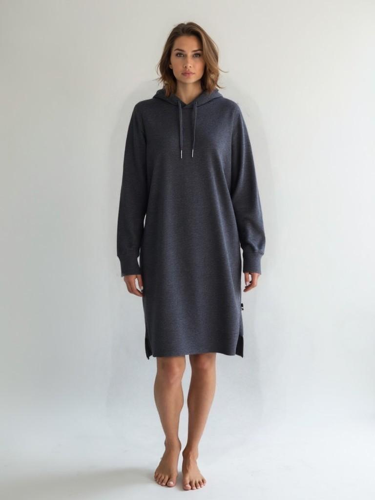 Hoodie-Kleid | Bambus-Viskose | dunkelgrau -JBS of Denmark Women