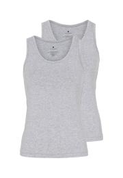 Trägertop, 2er-Pack | Bambus-Viskose | hellgrau melange -JBS of Denmark Women
