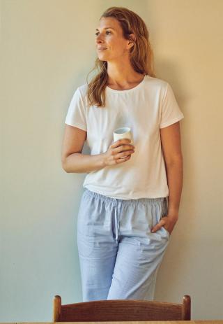 Pyjamahose | Bambus-Viskose | blau gestreift -JBS of Denmark Women