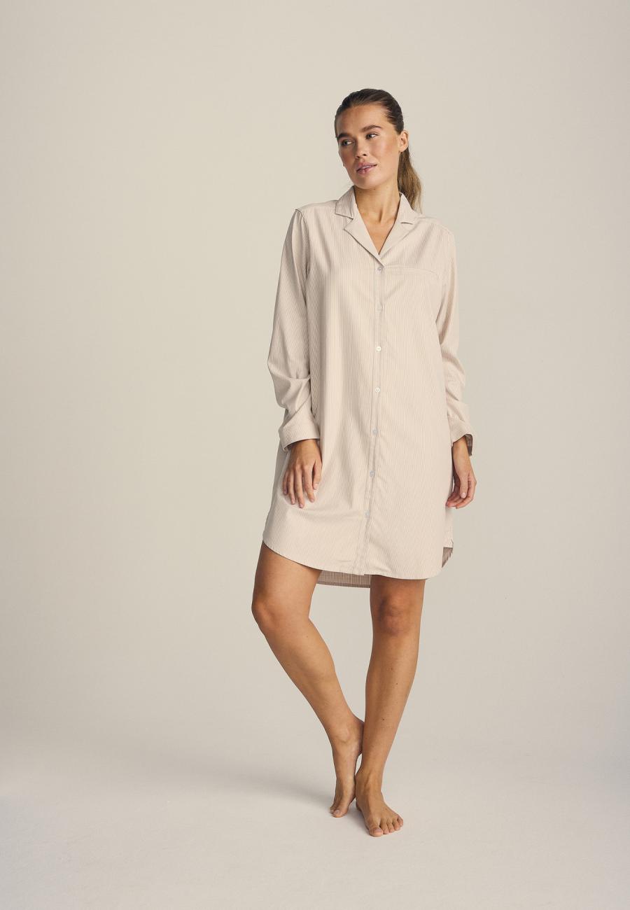 Nachthemd | Bambus-Viskose | sand gestreift -JBS of Denmark Women