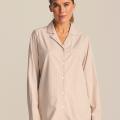 Pyjamashirt, langarm | Bambus-Viskose | sand gestreift -JBS of Denmark Women