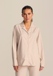 Pyjamashirt, langarm | Bambus-Viskose | sand gestreift -JBS of Denmark Women