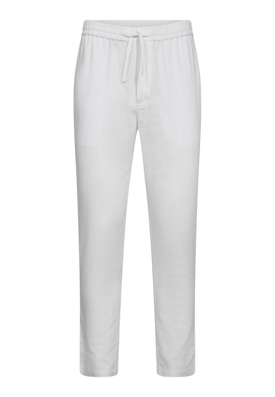Hose | Bambus-Viskose &amp; Leinen | weiß -JBS of Denmark Men