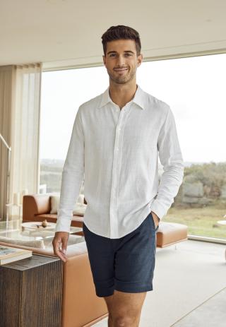 Hemd | Bambus-Viskose & Leinen | weiß -JBS of Denmark Men Hemd | Bambus-Viskose & Leinen | weiß -JBS of Denmark Men