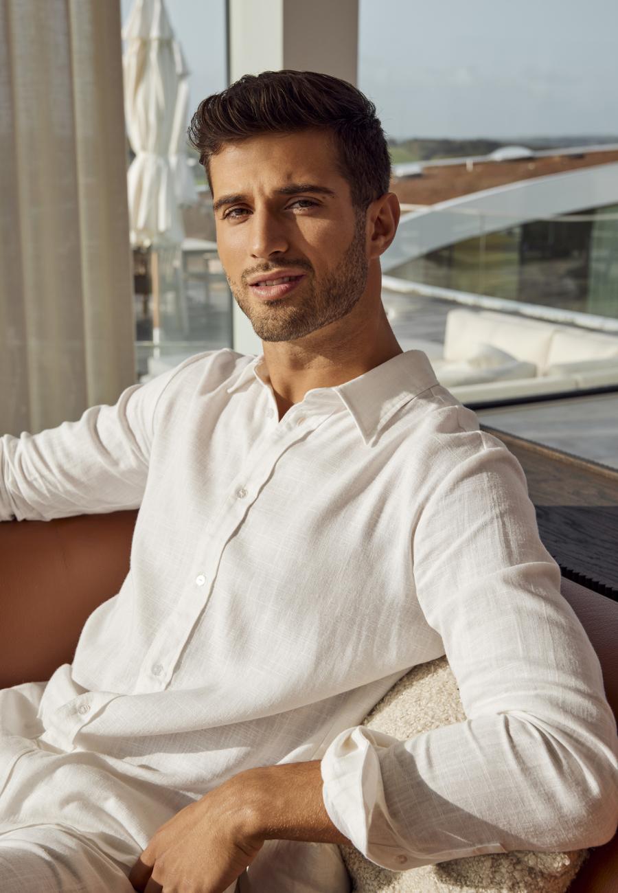 Hemd | Bambus-Viskose &amp; Leinen | weiß -JBS of Denmark Men