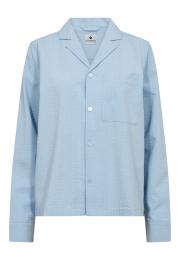Pyjama-Hemd, Seersucker | Bambus-Viskose | blau -JBS of Denmark Women