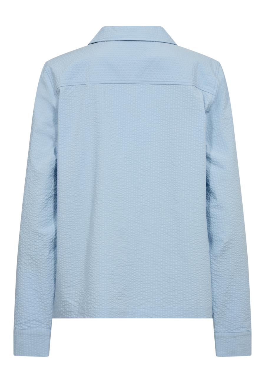 Pyjama-Hemd, Seersucker | Bambus-Viskose | blau -JBS of Denmark Women