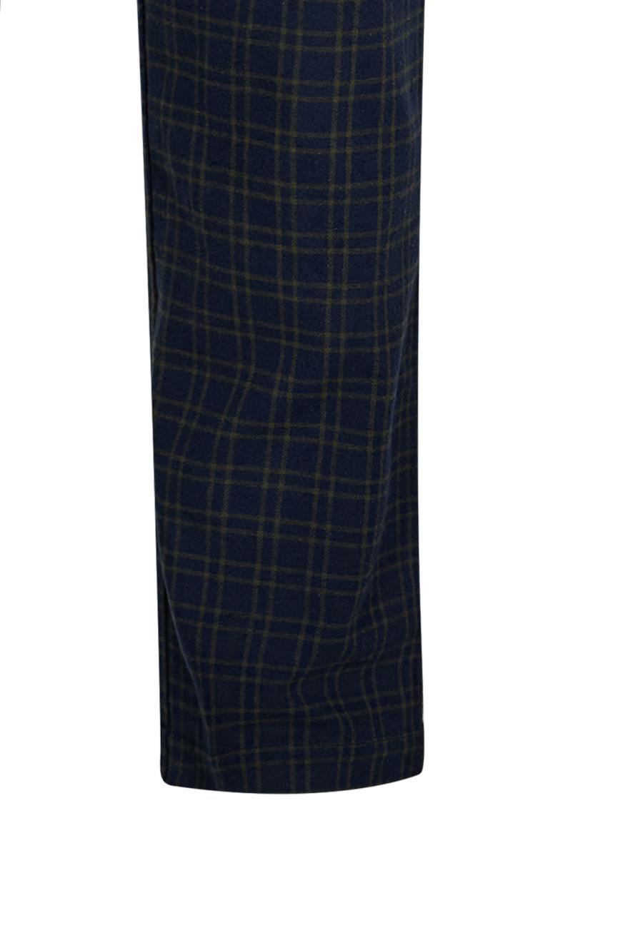 Pyjamahose, Flanell, 100% Bio-Baumwolle, dunkelblau kariert