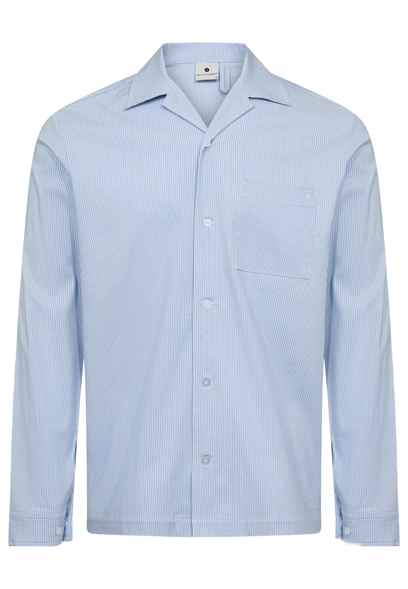 Pyjamashirt, Bambus-Viskose, blau gestreift
