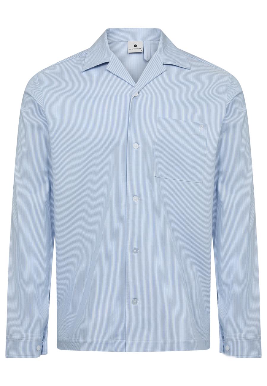 Pyjamashirt, Bambus-Viskose, blau gestreift