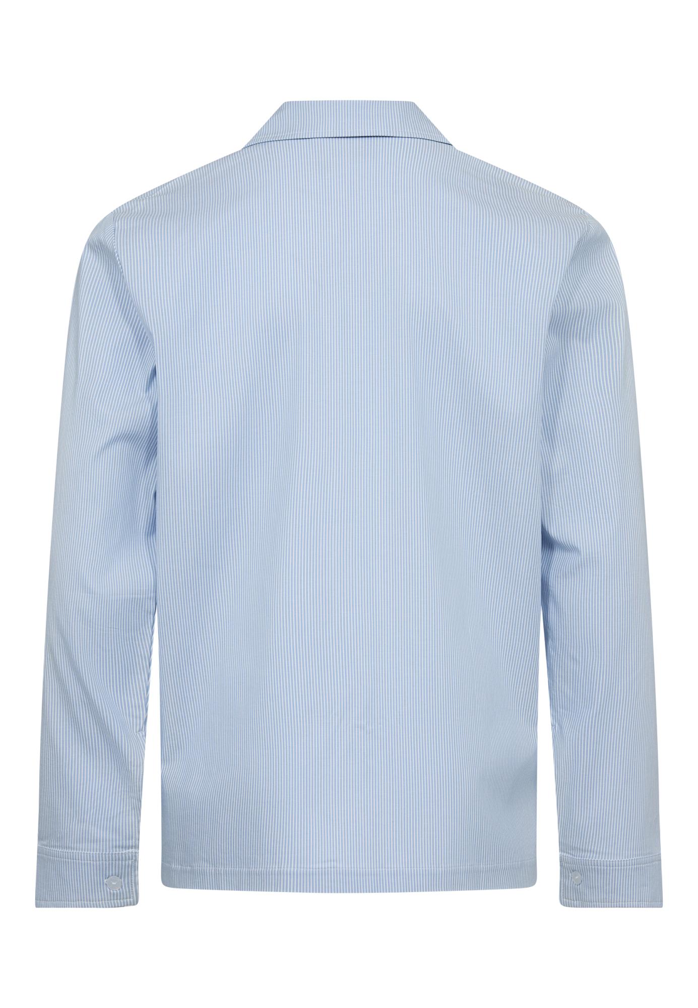 Pyjamashirt, Bambus-Viskose, blau gestreift