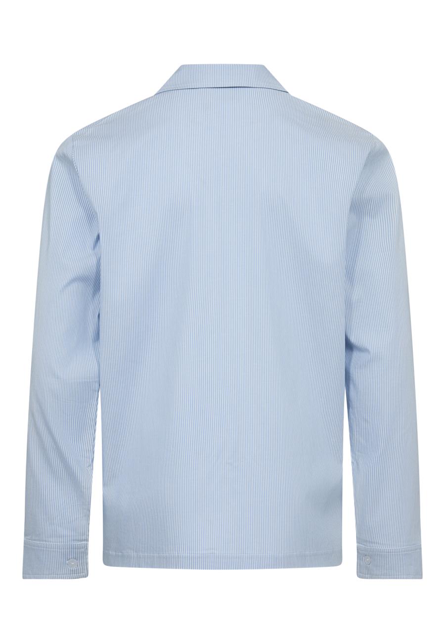 Pyjamashirt, Bambus-Viskose, blau gestreift