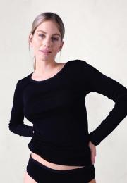 Langarm-Shirt | 100% Bio-Wolle | schwarz -JBS of Denmark Women