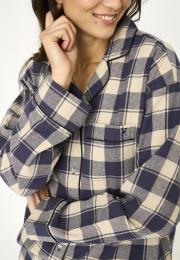 Pyjamashirt, Flanell | 100% Bio-Baumwolle | blau kariert -JBS of Denmark Women
