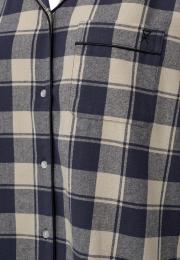 Pyjamashirt, Flanell | 100% Bio-Baumwolle | blau kariert -JBS of Denmark Women