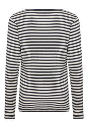 Langarm-Shirt, Ripp | Bambus-Viskose | blau gestreift -JBS of Denmark Women