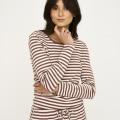 Langarm-Shirt, Ripp | Bambus-Viskose | dunkelrosa gestreift -JBS of Denmark Women