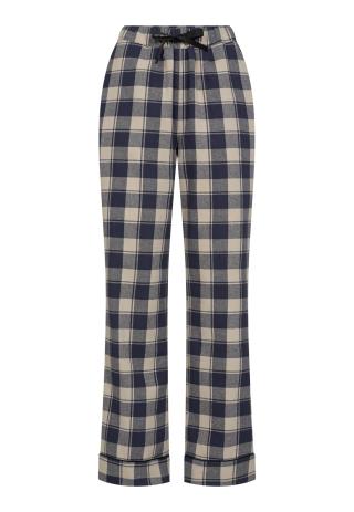 Pyjamahose, Flanell | 100% Bio-Baumwolle | blau kariert -JBS of Denmark Women