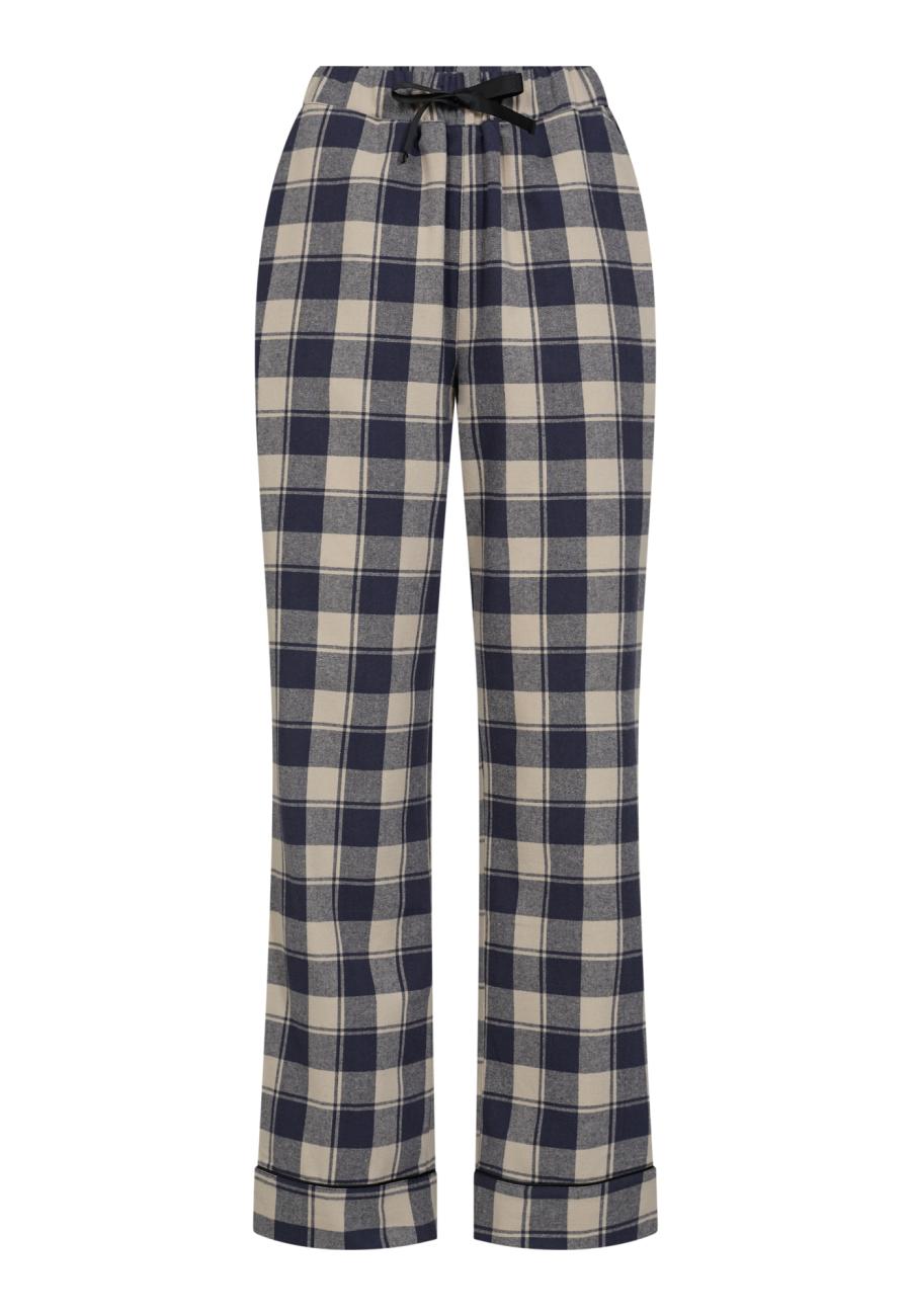 Pyjamahose, Flanell | 100% Bio-Baumwolle | blau kariert -JBS of Denmark Women