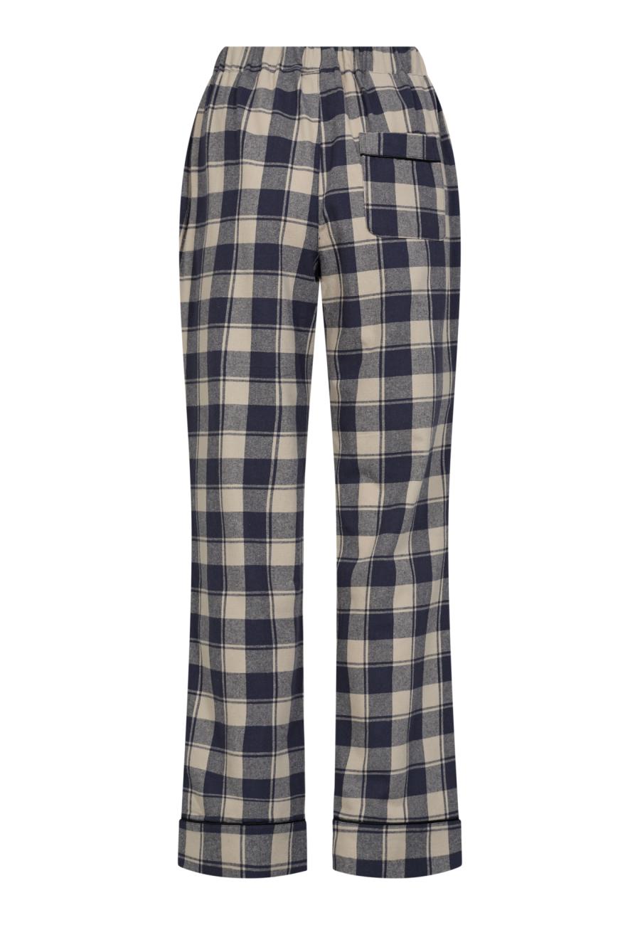 Pyjamahose, Flanell | 100% Bio-Baumwolle | blau kariert -JBS of Denmark Women