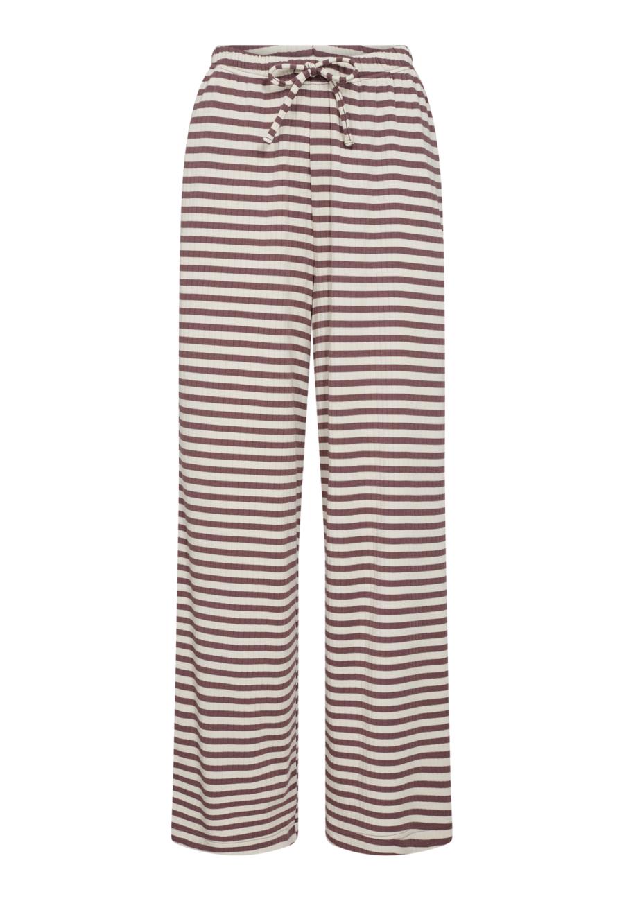 Loungehose, Ripp | Bambus-Viskose | dunkelrosa gestreift -JBS of Denmark Women