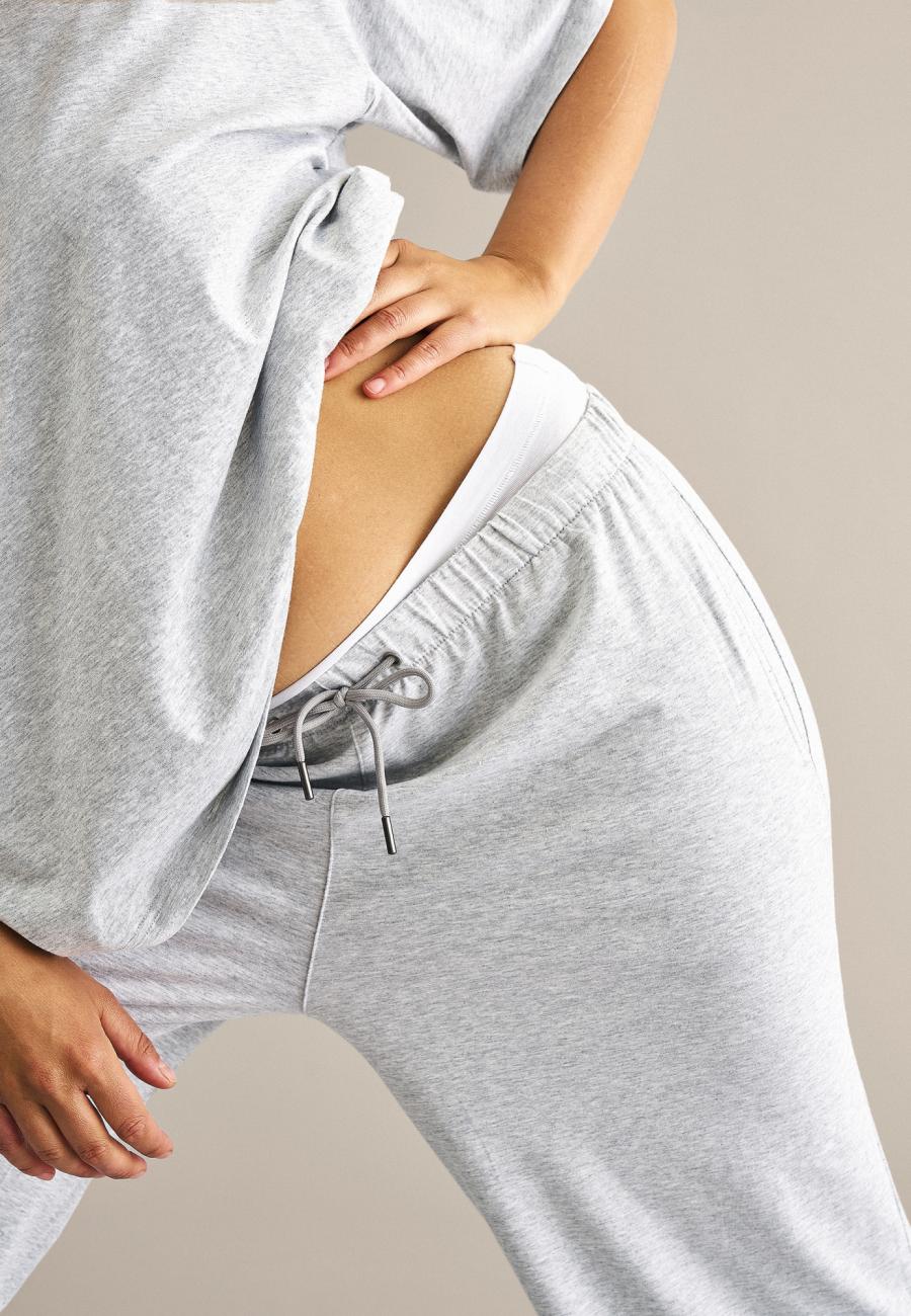 Hose „gerades Bein“ | Bambusviskose | Hellgrau meliert -JBS of Denmark Women