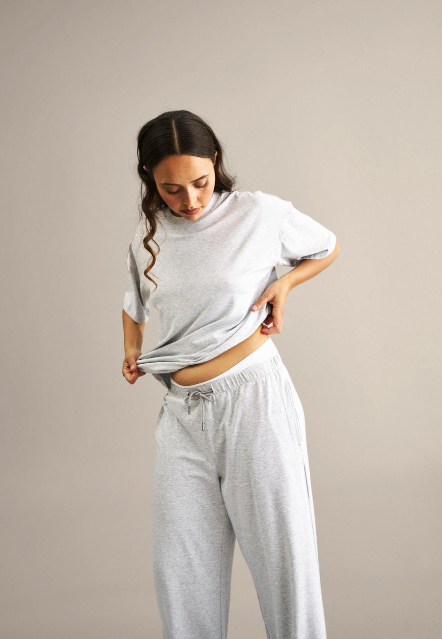 Hose „gerades Bein“ | Bambusviskose | Hellgrau meliert -JBS of Denmark Women